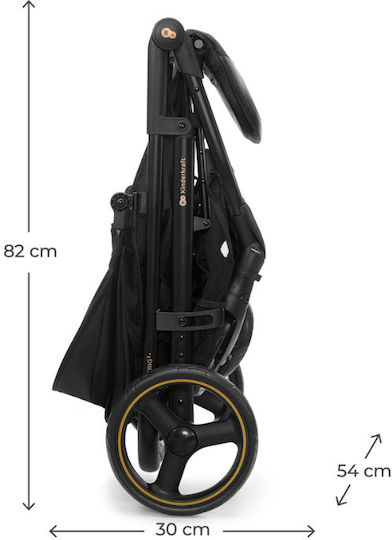 Kinderkraft Trig 3 Καρότσι Μωρού Kατάλληλο για Nεογέννητο Onyx Black