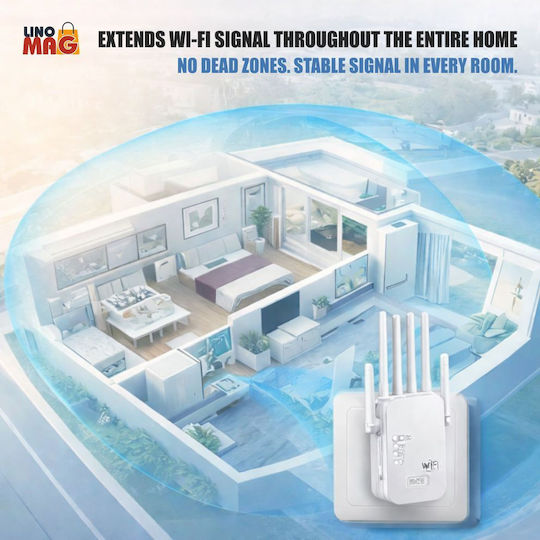 Linomag WiFi Extender Dual Band (2.4 & 5GHz) 1200Mbps με 2 Ethernet