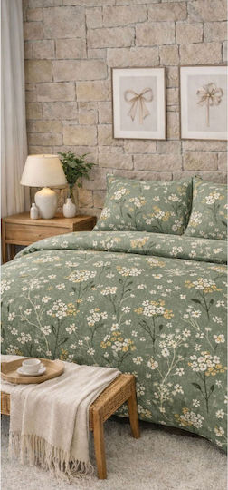 SteweHome Σετ Διπλή 200x220cm Πράσινη SteweHome Σετ Διπλή 200x220cm Πράσινη