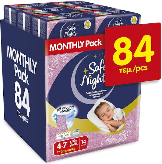 Safe Nights Πάνες Βρακάκι για 20-35kg 84τμχ