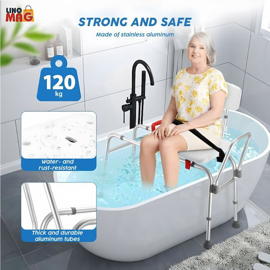 Linomag Седалка за баня с гръбнак 40x45см