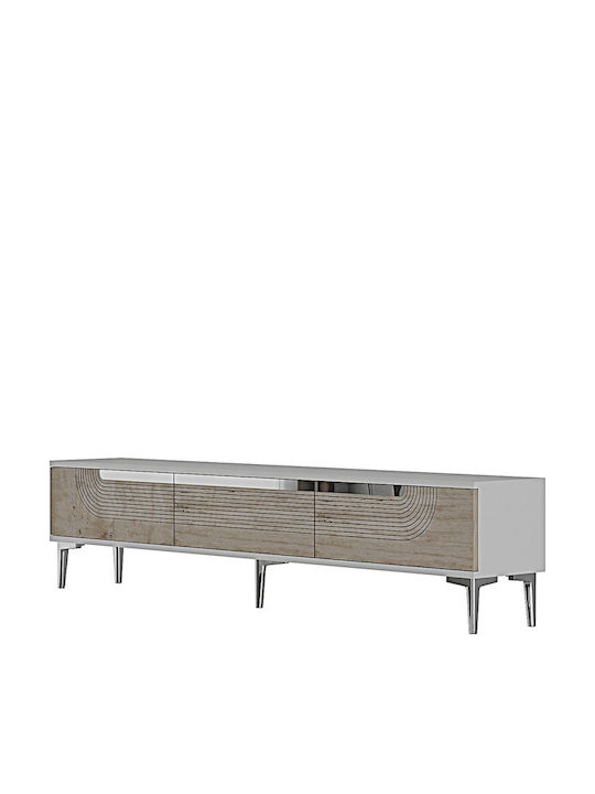 TV Stand Made of Wood & Gold Glass L180xD30xH41cm