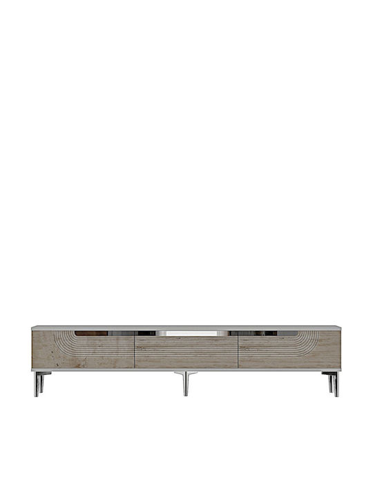 TV Stand Made of Wood & Gold Glass L180xD30xH41cm