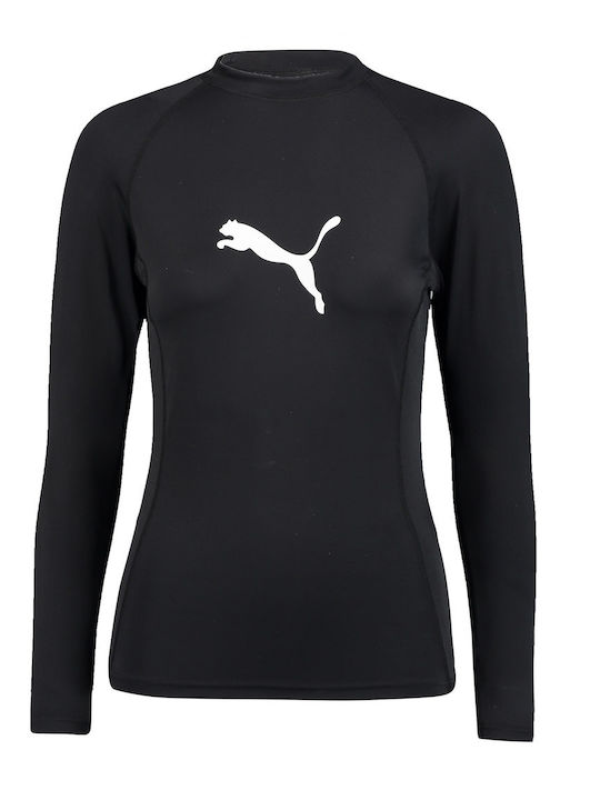 PUMA Tricou De Protecție Solară Pentru Femei Mânecă Lungă Negru UPF 50+