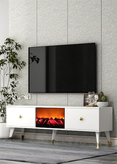 TV-Ständer Weiße Schwarze M150xT30xH46cm