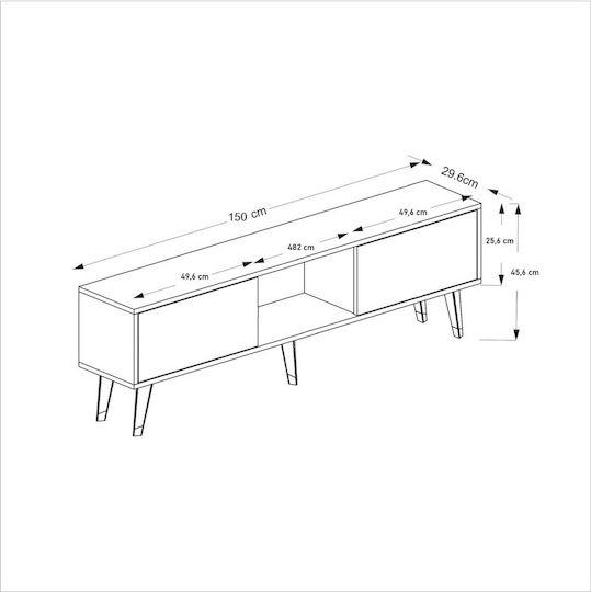 Stand TV Din Lemn Sintetic L150xA30xÎ46cm
