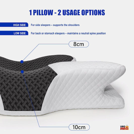 Linomag Ортопедична възглавница с Memory Foam 62x41x8см в Бял цвят