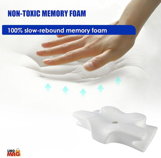 Linomag Ортопедична възглавница с Memory Foam 62x41x8см в Бял цвят