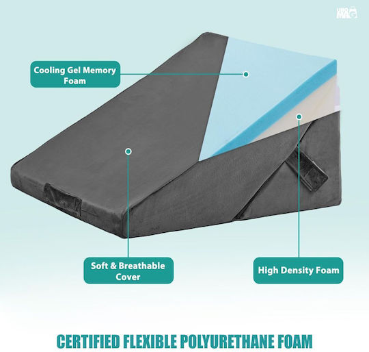 Linomag Adjustable Orthopedic Pillows 10 in 1 Set of 3 pieces Wedge Pillow with Memory Foam Gray