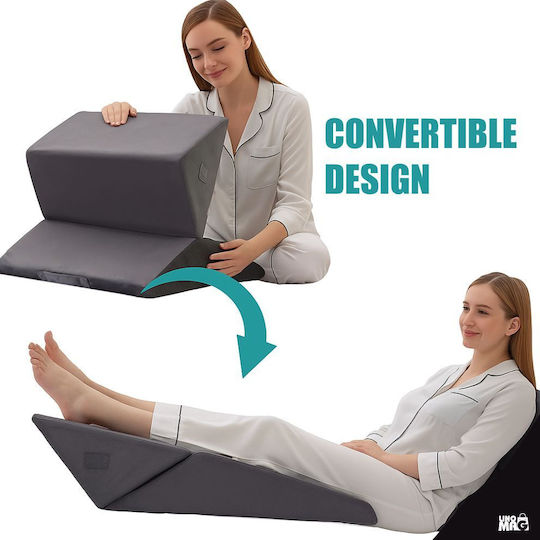 Linomag Adjustable Orthopedic Pillows 10 in 1 Set of 3 pieces Wedge Pillow with Memory Foam Gray
