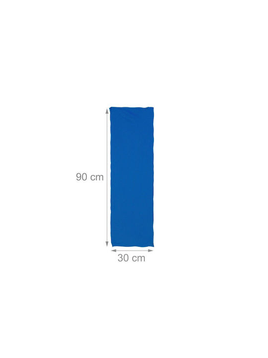 Relaxdays Cooling Towel Set 2 Pieces 90x30cm Blue Transparent Grey