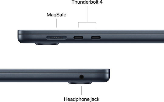 Apple MacBook Air 15.3" IPS Retina Display (M5-10-ядрен/24GB/512GB SSD/10-Core GPU) с Зарядно 40W Midnight (Английски (САЩ) Клавиатура)