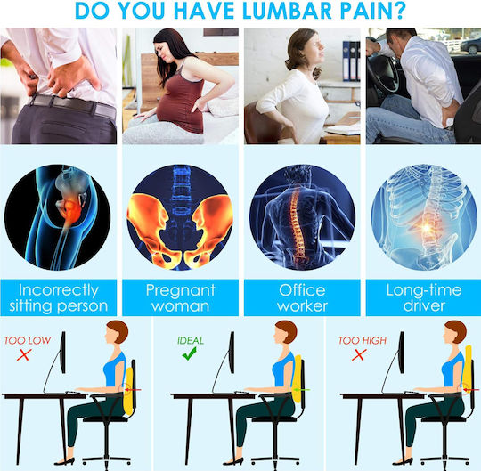 Linomag Μαξιλάρι Καθίσματος με Memory Foam σε Μαύρο χρώμα