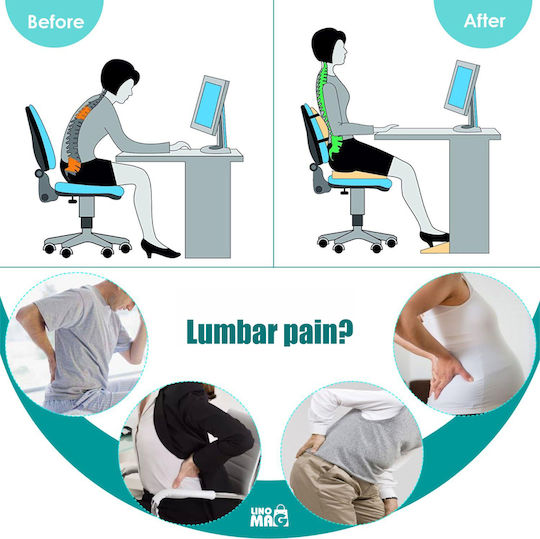 Linomag Μαξιλάρι Καθίσματος με Memory Foam σε Μαύρο χρώμα