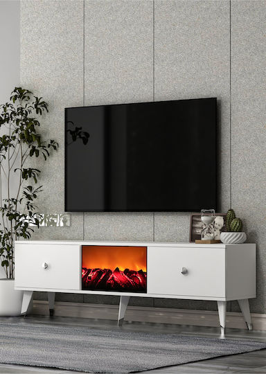 Έπιπλο TV Επιδαπέδιο Λευκές Μαύρες 150x30x46εκ. Έπιπλο TV Επιδαπέδιο Λευκές Μαύρες 150x30x46εκ.
