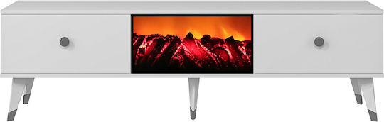 TV-Ständer Weißes Schwarzes M150xT30xH46cm