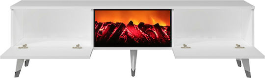 TV-Ständer Weißes Schwarzes M150xT30xH46cm