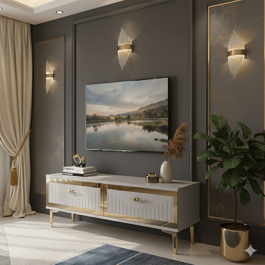 Gold TV Stand L120xD30xH41cm