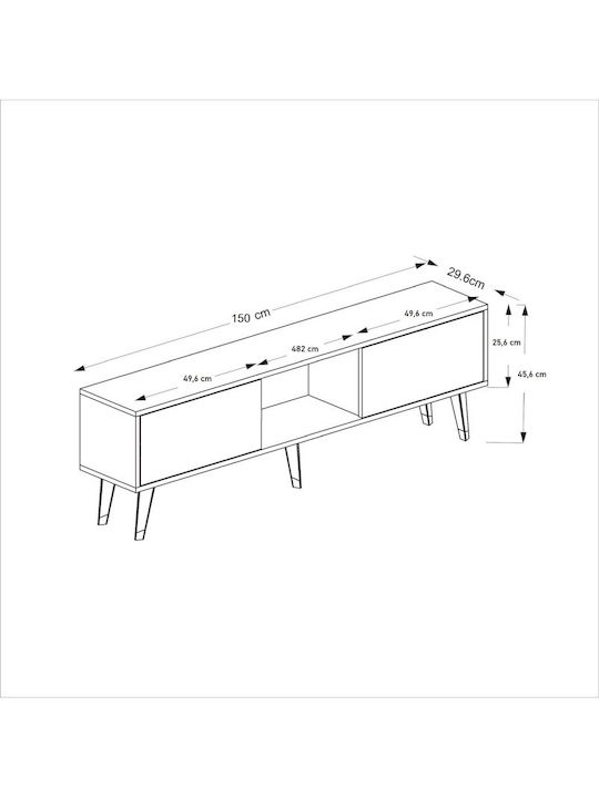 Stand TV Albastru L150xA30xÎ46cm