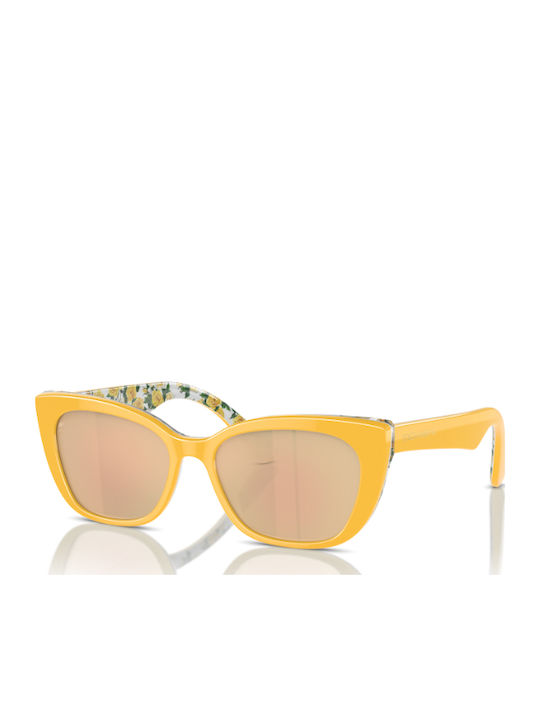 Dolce & Gabbana Cat Eye Kinder-Sonnenbrillen mit Spiegel Gläsern Gelbe