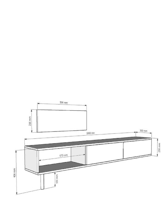 Gold TV Stand L180xD30xH41cm