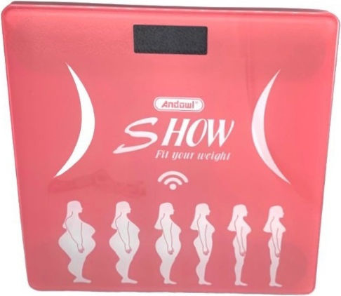 Intelligente Badezimmerwaage 180kg mit Körperfettmessung & Bluetooth Rosa GET-ANDOWL-Q-S068