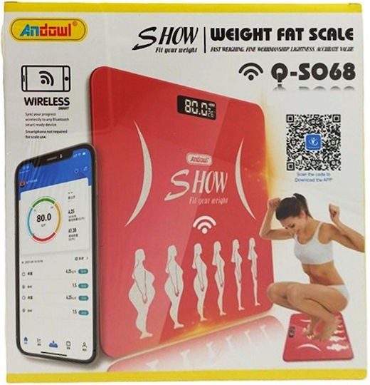 Intelligente Badezimmerwaage 180kg mit Körperfettmessung & Bluetooth Rosa GET-ANDOWL-Q-S068