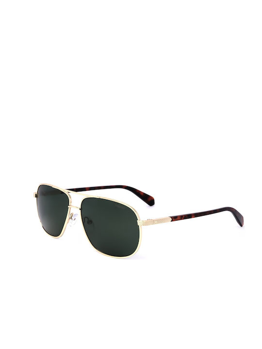 Polaroid Men's Sunglasses with Gold Metal Frame and Green Polarized Lens PLD2074/S/X J5G/UC