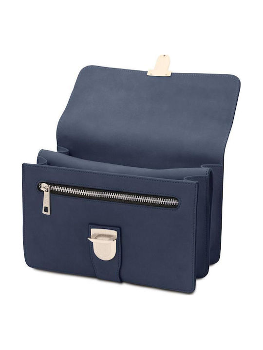 Leather Men's Handbag Navy Blue