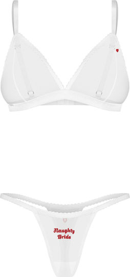 White Bra Set 2 Thongs Obsessive Weddya Bride 3 Pcs Set Ean 5901688269466