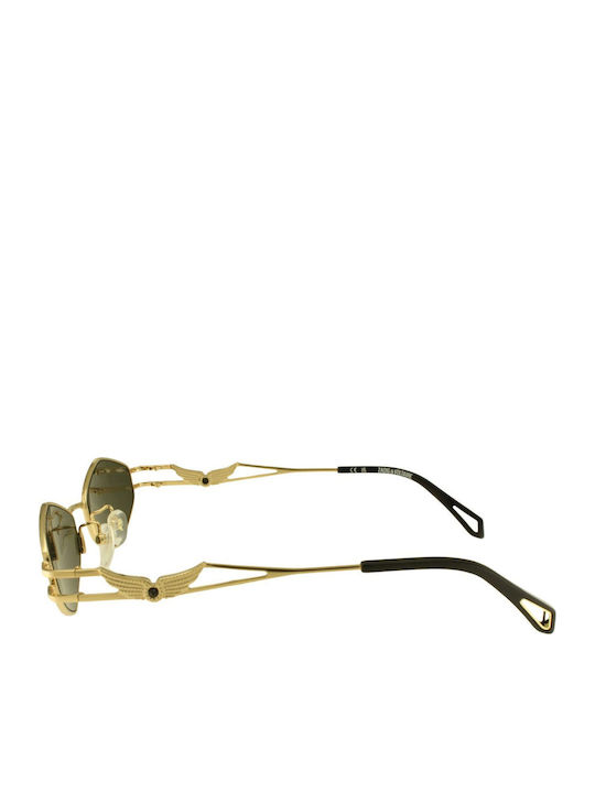 Zadig & Voltaire Women's Sunglasses With Gold Frame And Green Lens