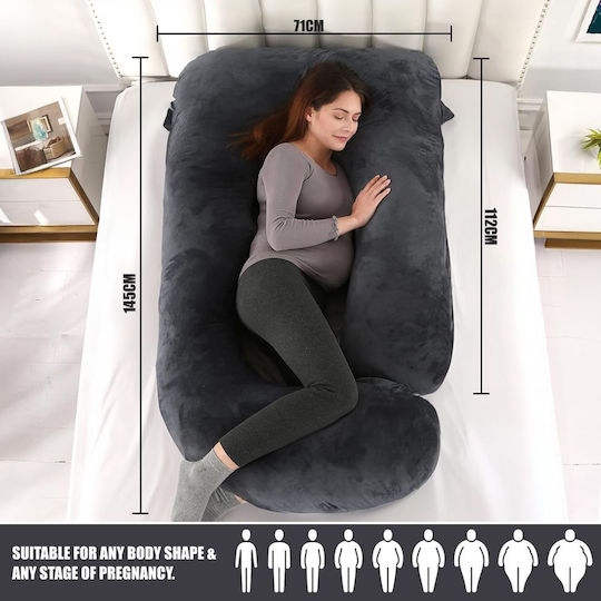 Linomag Pernă Sarcină și Alăptare Neagră 71cm