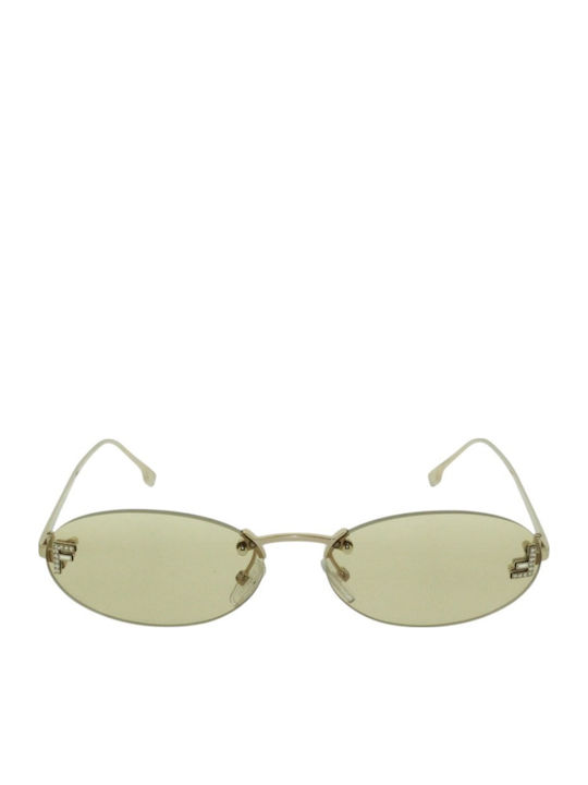 Fendi Unisex Ochelari de soare cu Auriu Cadru și Roz Oglindă Lentilă