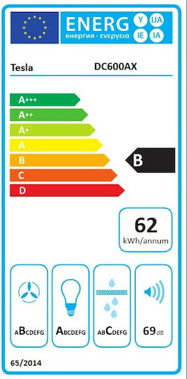 Tesla Hotă Coș De Fum 60cm Inox Cu Wi-Fi