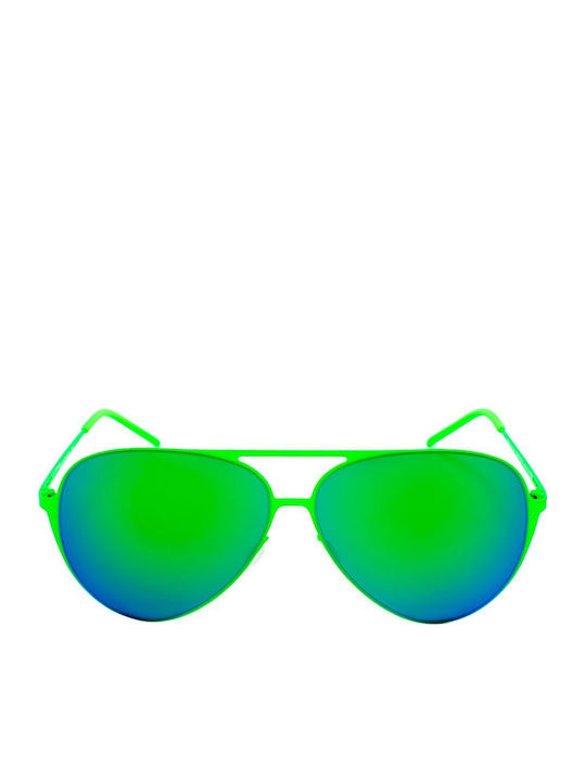 Italia Independent Herren Sonnenbrille mit Grün Metall Gestell und Grün Spiegel Linse 0200.033.000