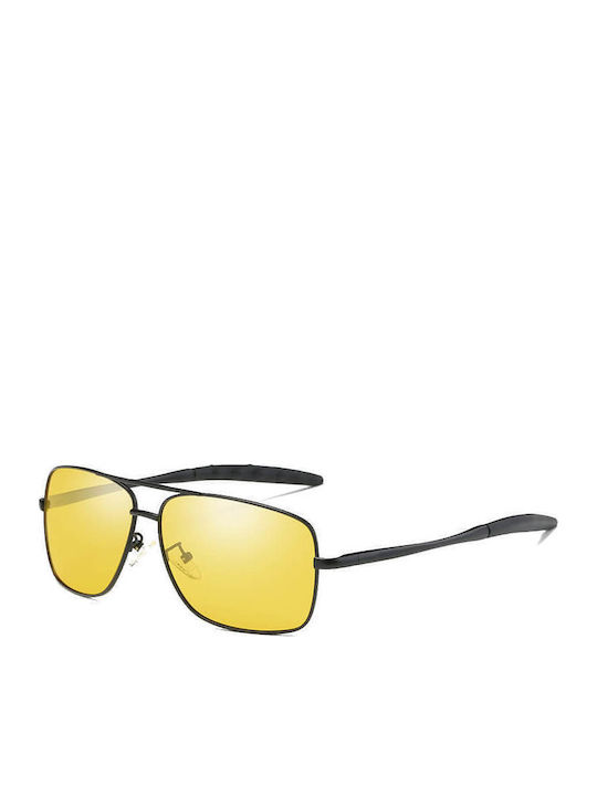 Moscow Mule Caravan Unisex Sunglasses with Black Metal Frame and Yellow Polarized Lens MM/0925/5