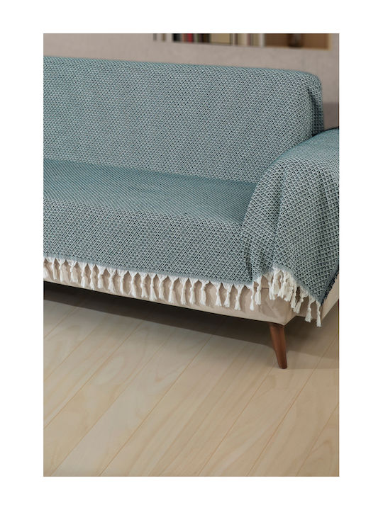 SteweHome Ριχτάρι Τριθέσιου Καναπέ 180x300εκ. Πετρόλ
