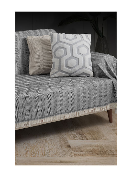 SteweHome Ριχτάρι Τριθέσιου Καναπέ 180x300εκ. Μαύρο