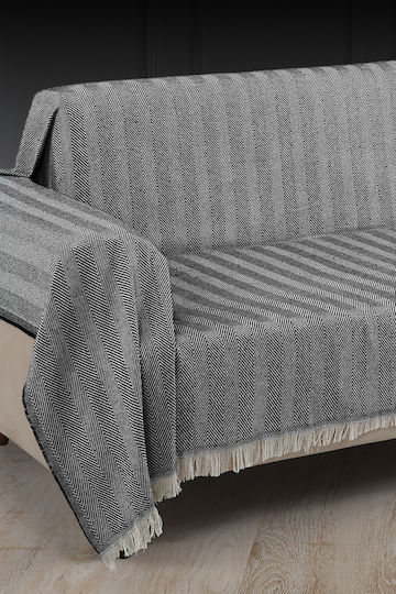 SteweHome Ριχτάρι Τριθέσιου Καναπέ 180x300εκ. Μαύρο