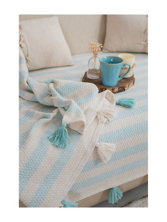 SteweHome Cuvertură Pentru Canapea De Fotoliu 115x201cm Cuvertură Canapea Cu Pompon