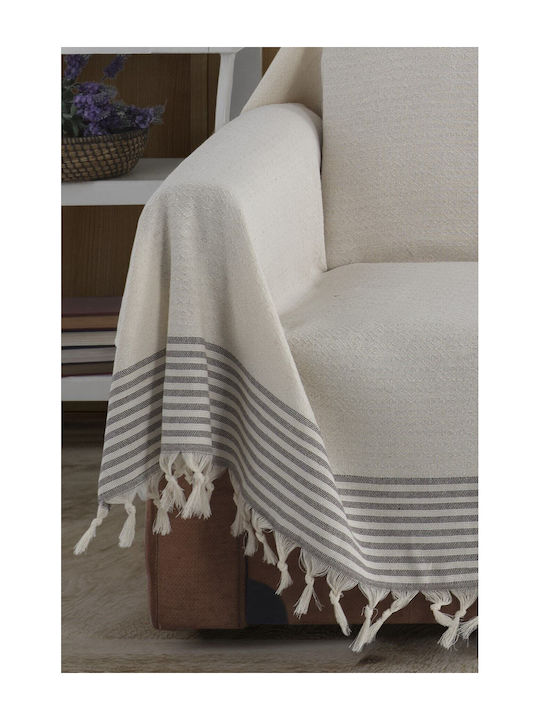 SteweHome Three-Seater Sofa Throw 180x300cm Ecru