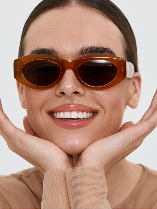 AV Sunglasses Γυναικεία Γυαλιά Ηλίου με Καφέ Κοκκάλινο Σκελετό και Καφέ Φακό AV142/27-Honey