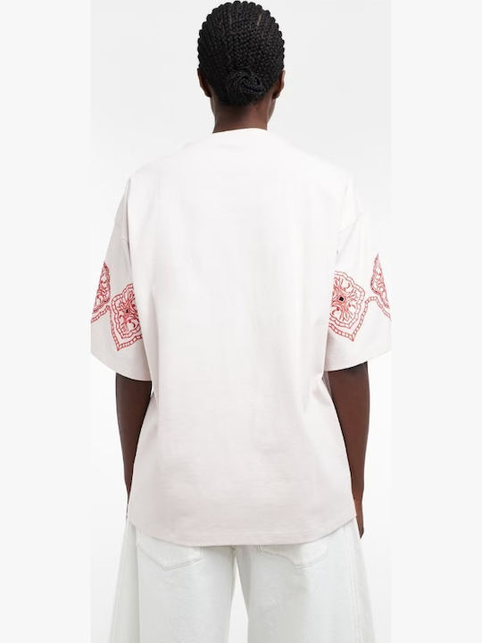 Γυναικείο Oversized Crop T-shirt Ροζ