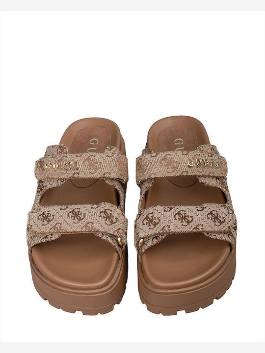 Sandale Flatforme Damă Maro