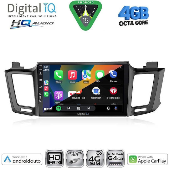 Digital IQ Ηχοσύστημα Αυτοκινήτου για Toyota RAV 4 2013-2019 (Bluetooth/USB/WiFi/GPS/Apple-Carplay/Android-Auto) με Οθόνη Αφής 10"