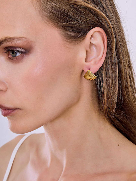 Celestino Women's Earrings Shell Steel Gold Tone
