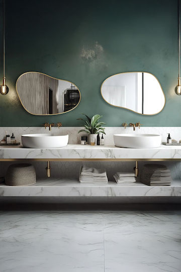 SteweHome SteweHome Badezimmerspiegel aus MDF 120x90cm Gold