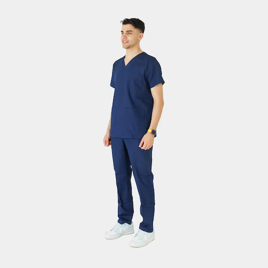 Dr. Scrub Unisex Ιατρική Μπλούζα Navy Μπλε
