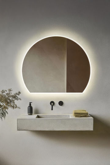 SteweHome Καθρέπτης Μπάνιου Led 35x40cm Κίτρινο