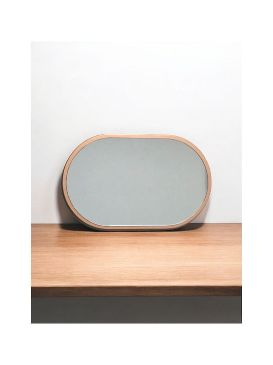 SteweHome Oval Badezimmerspiegel aus MDF 40x27cm Bronze